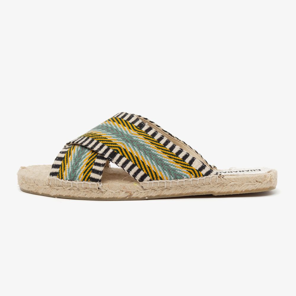 ESPADRILLE WITH CROSSED BAND - SONOMA - MUSTARAD & BLACK