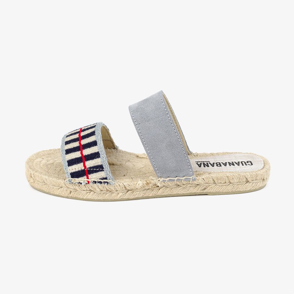 ESPADRILLE WITH TWO BANDS - DOVER - grey & red