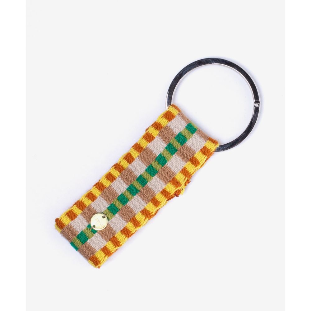 KEYRING L - BEIGE & GRAY