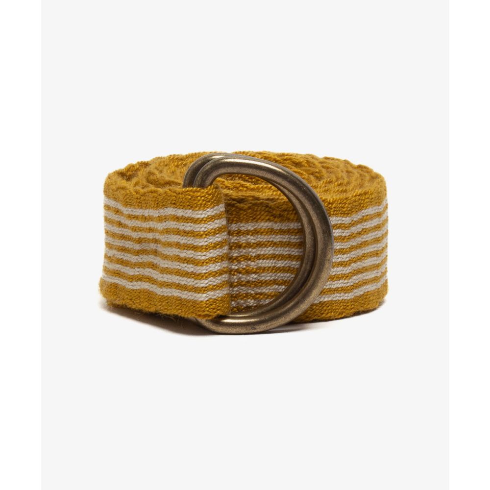 Buckle belt - LINES - MUSTARD & BEIGE