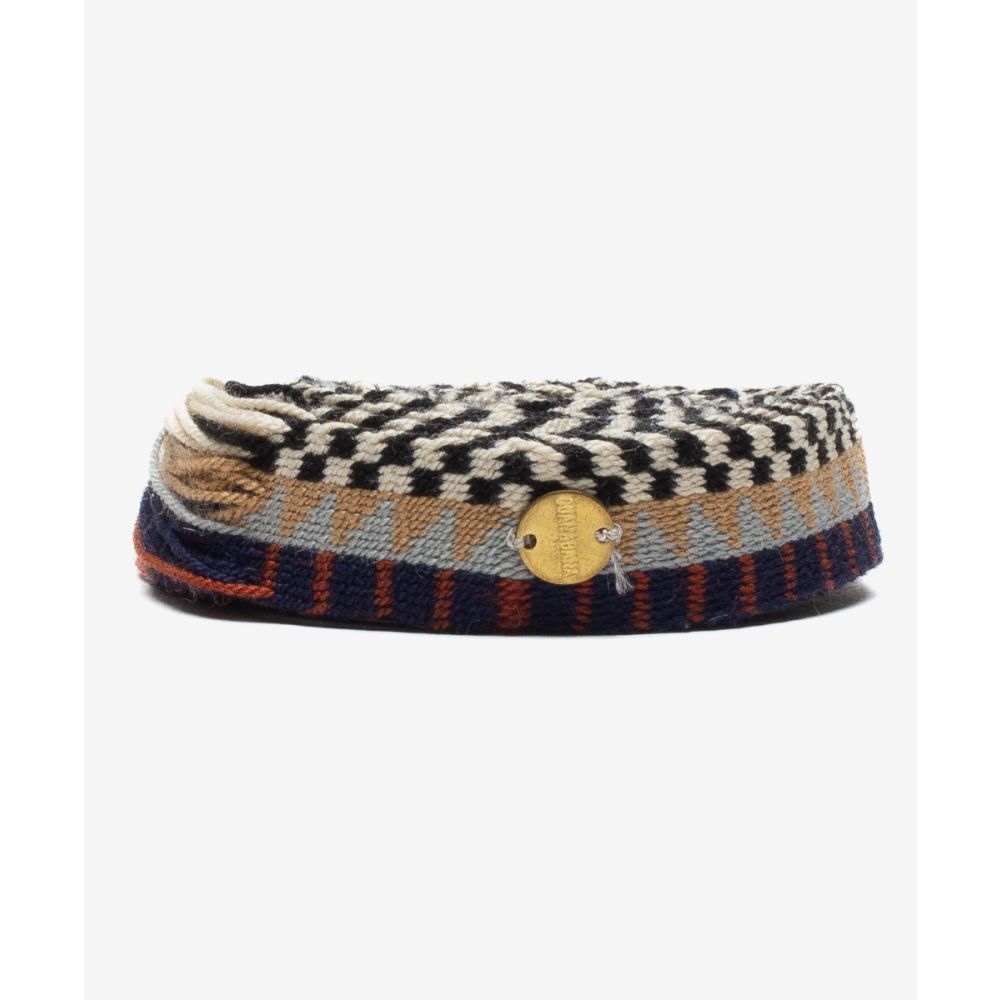 Cinturón fino con flecos - MARRÓN, AZUL & NEGRO