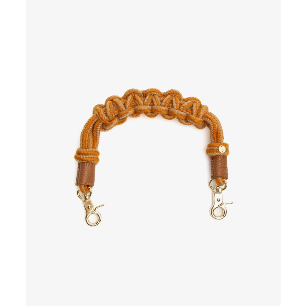 Asa de bolso de cordón - MACRAME - NAVY & BEIG