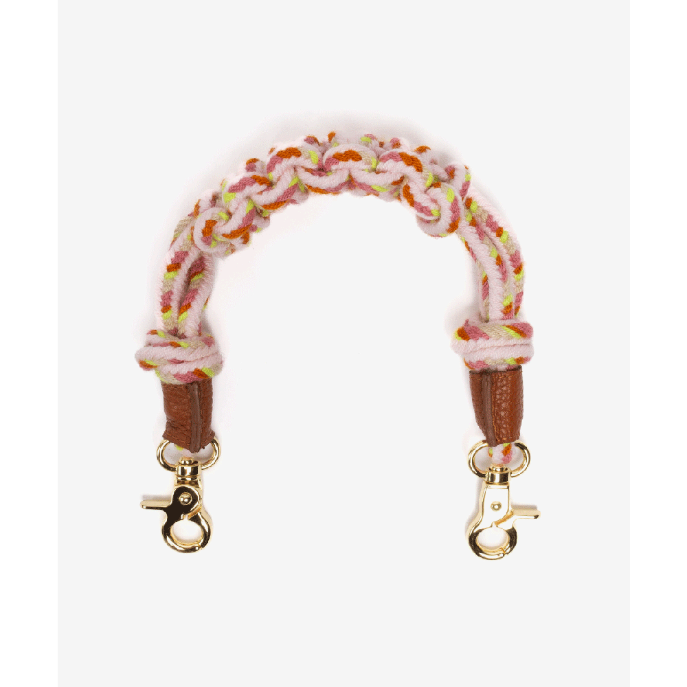 Asa de bolso de cordón - MACRAME -ROSA & MOSTAZA