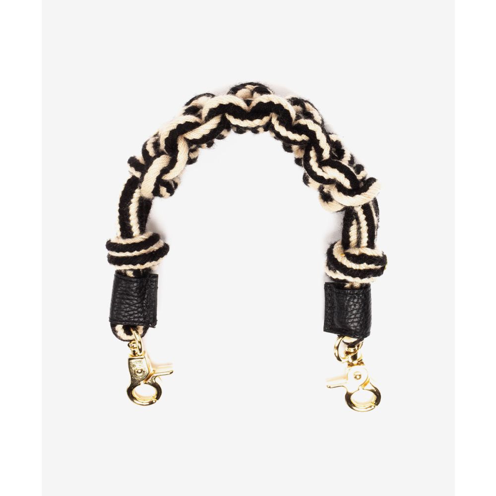 Asa de bolso de cordón - MACRAME - Negro & Beig