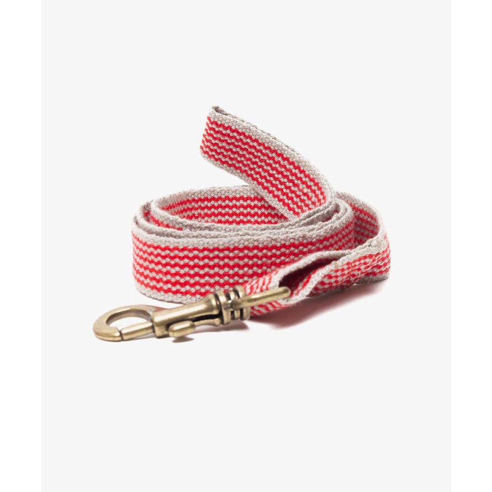 CORREA PARA PERRO PEQUEÑO - ROJO Y BEIGE
