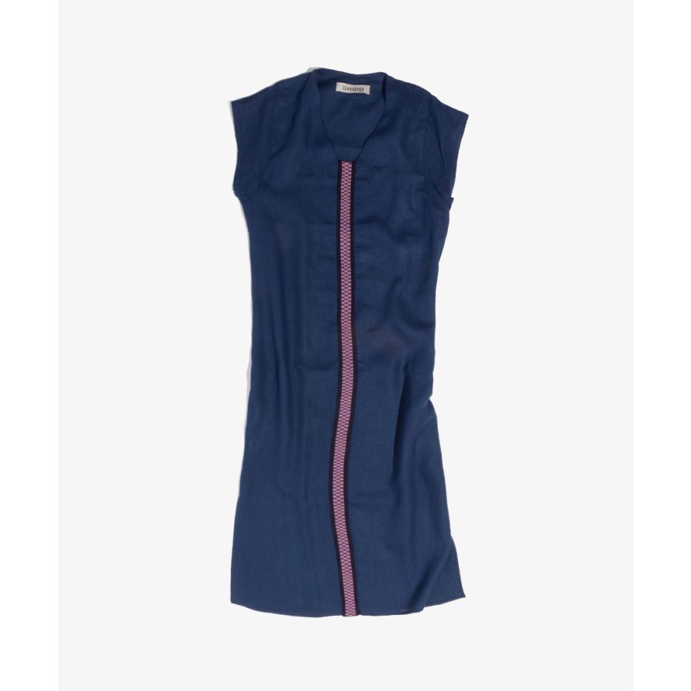 KAFTAN NILO - AZUL CON CINTA