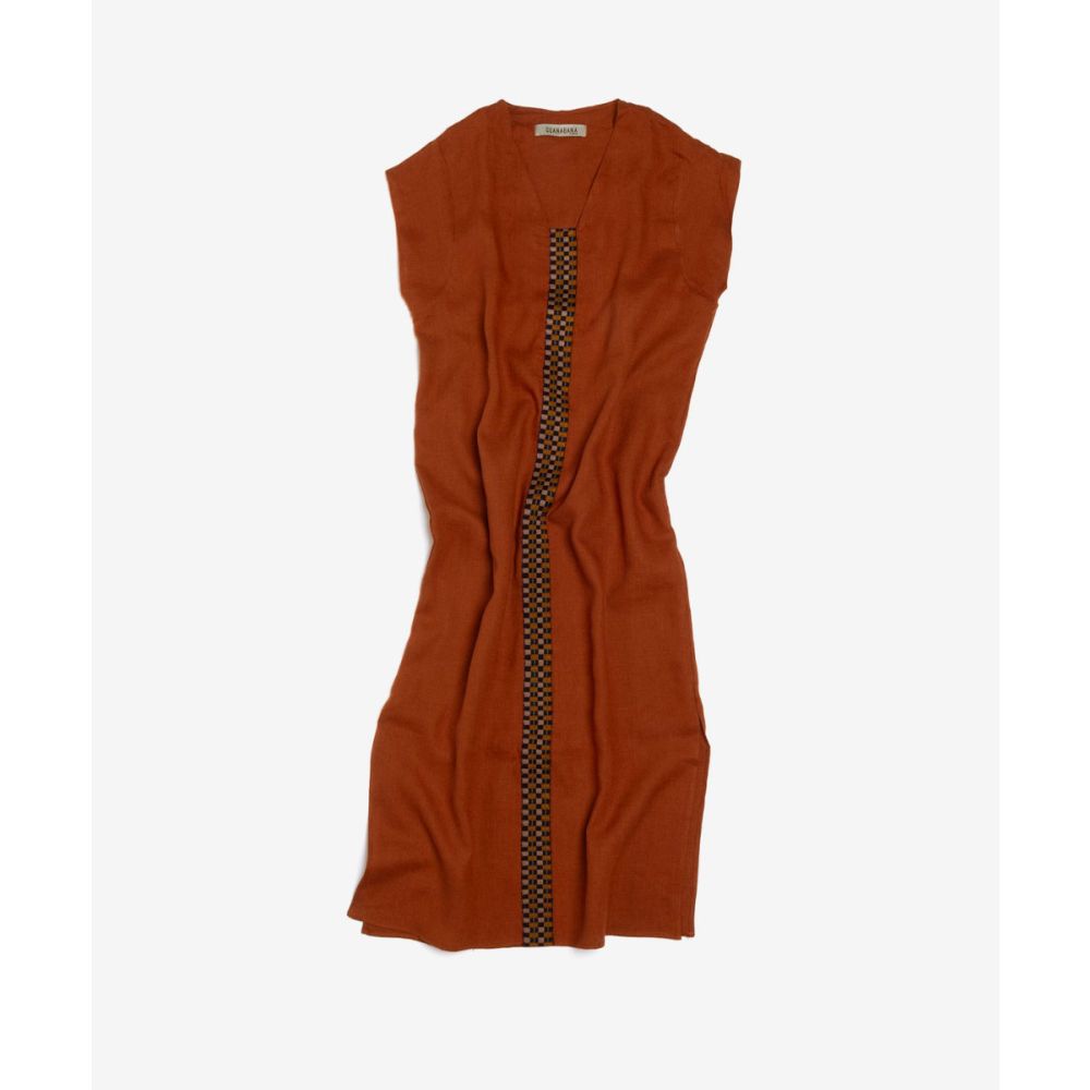 KAFTAN NILO - TERRACOTA CON CINTA