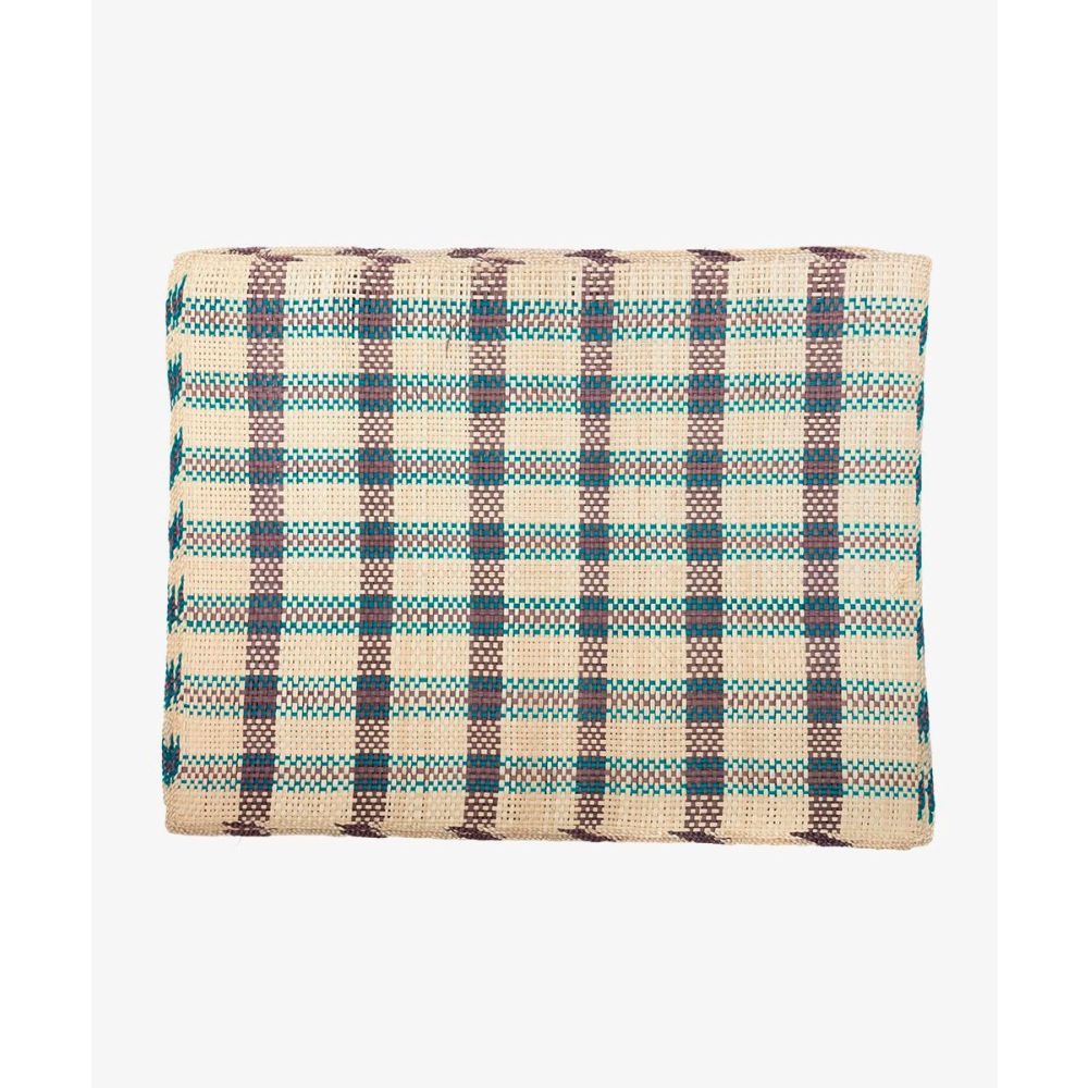 Rectangular placemat - 1 pc - BEIGE, black & turquoise