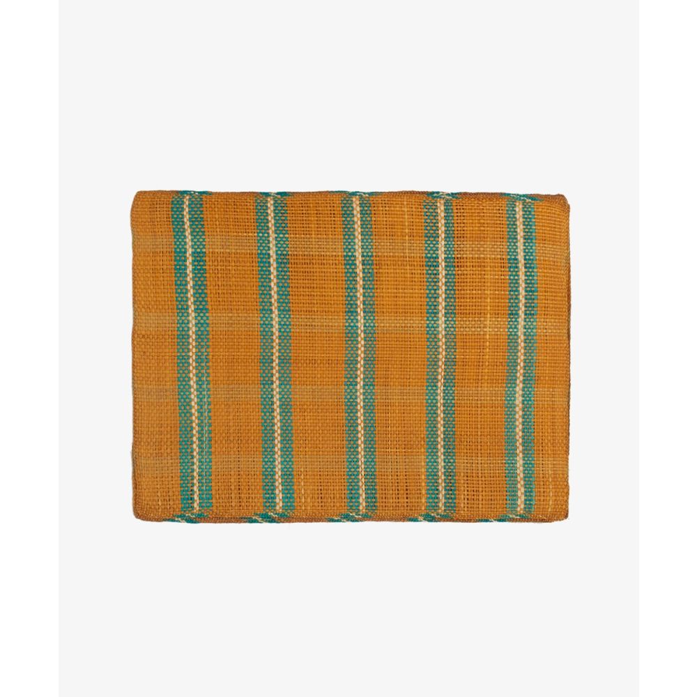 Individual rectangular - 1 unidad -  TOSTADO Y AZUL