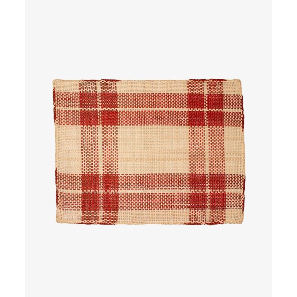 INDIVIDUAL RECTANGULAR -  1 UNI - BEIGE Y BURDEOS