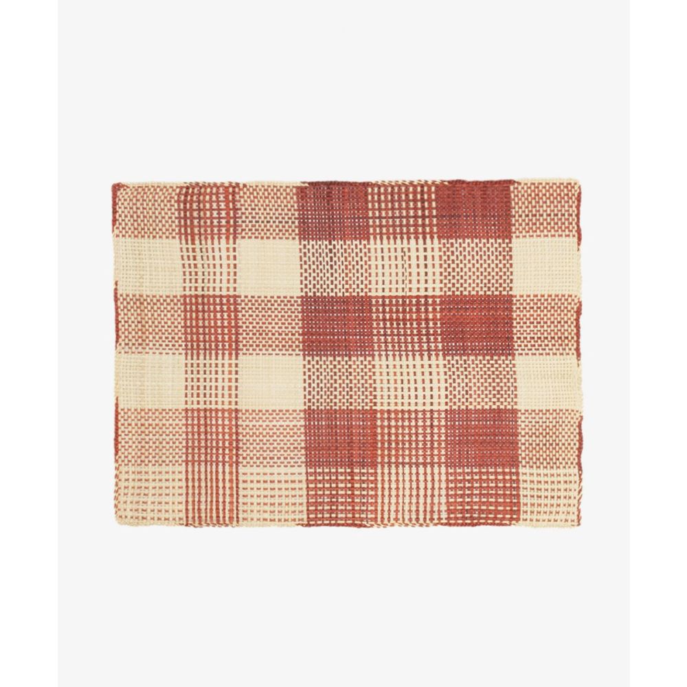 INDIVIDUAL RECTANGULAR-  1 pza  - BEIGE & BURDEOS