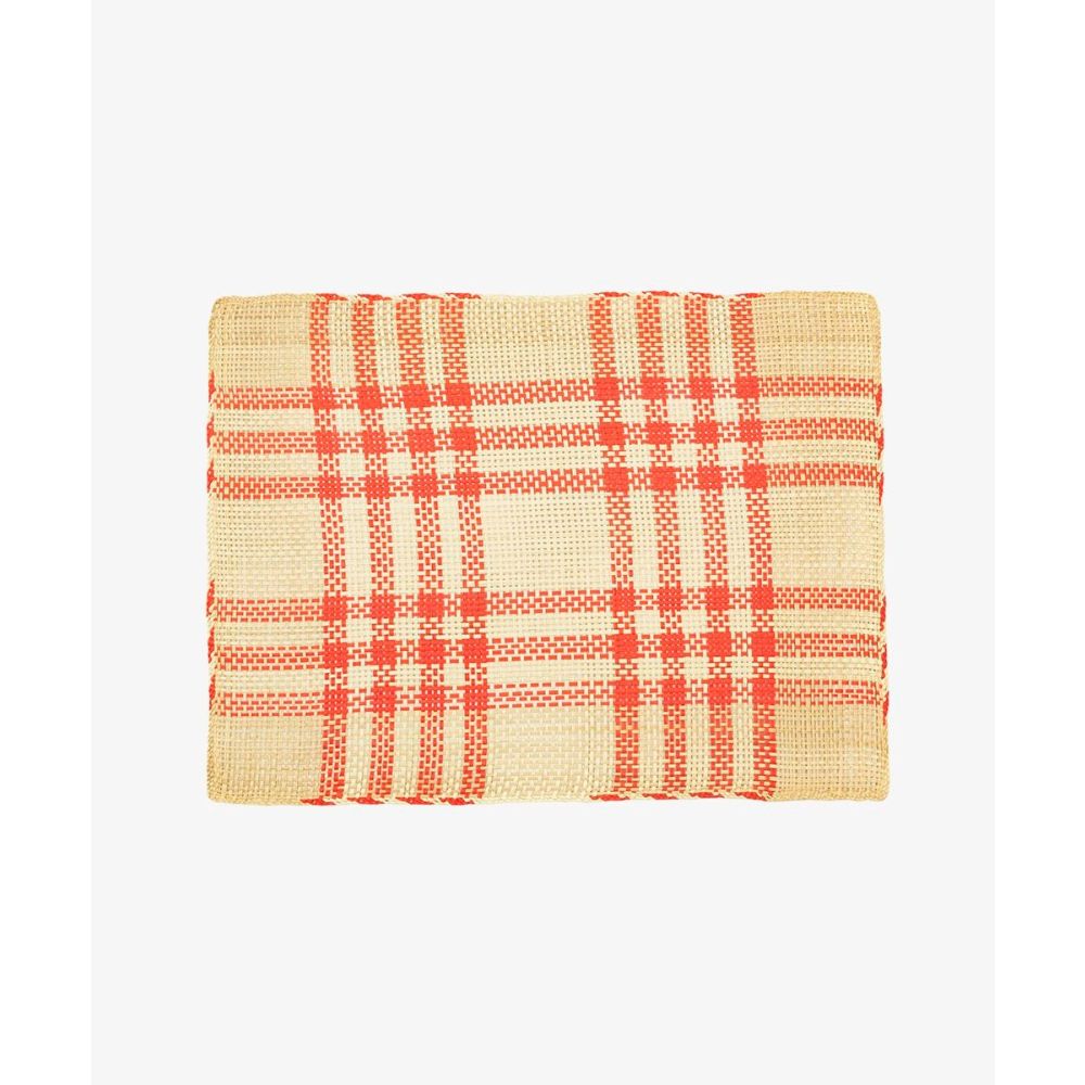 INDIVIDUAL RECTANGULAR IRACA, SET 6 - ROJO & Beige