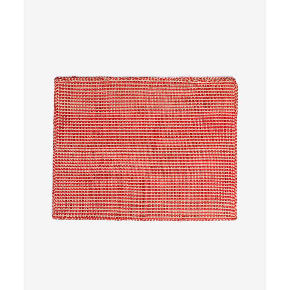 INDIVIDUAL RECTANGULAR IRACA, SET 6 - BICOLOR ROJO Y BLANCO