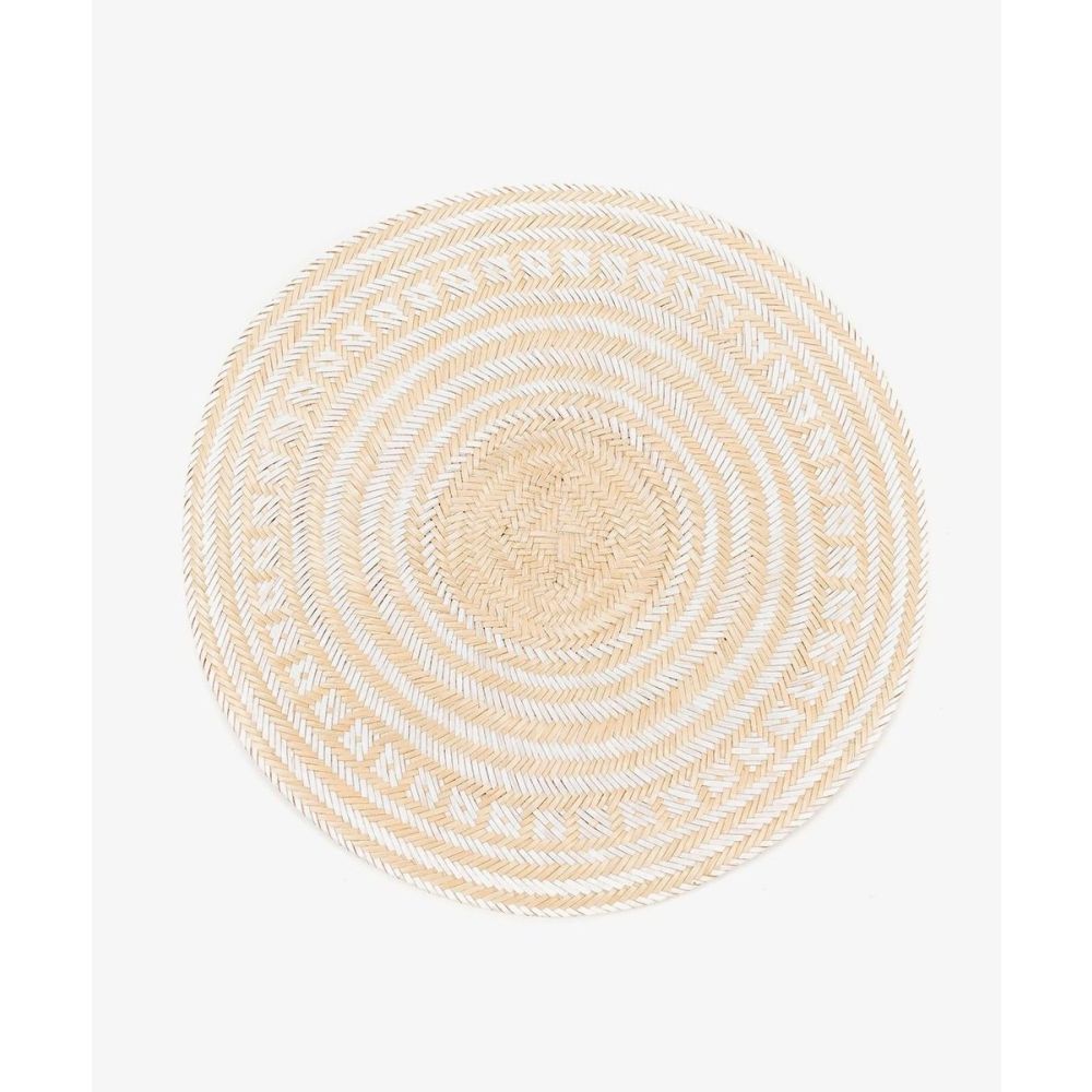 Individual redondo en Mawisa  GR – Blanco y natural