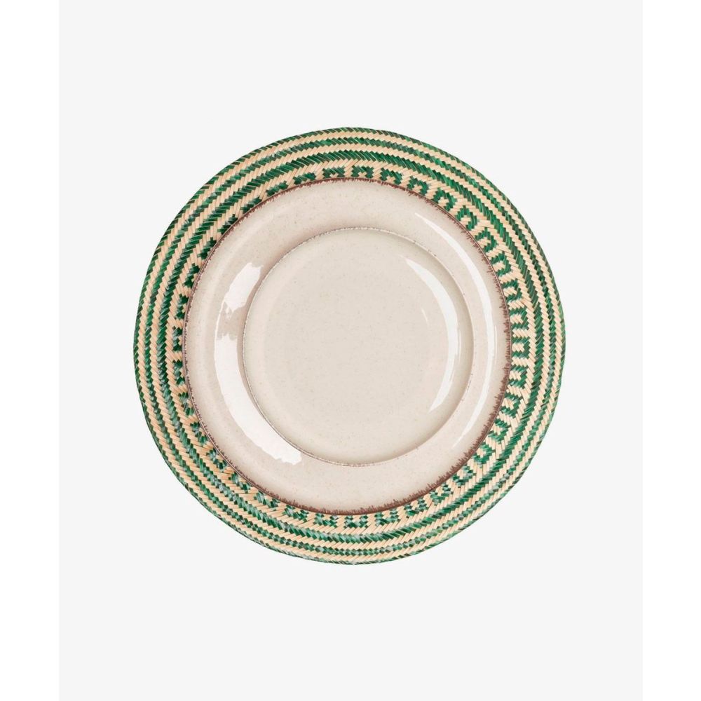 INDIVIDUAL REDONDO DE MAWISA - UNIDAD - VERDE & TOSTADO