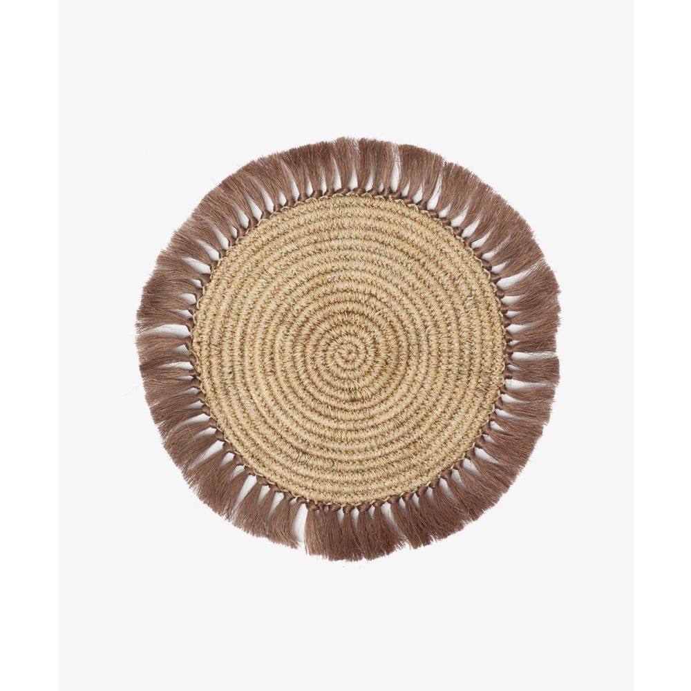 FIQUE PLACEMAT TOAST WITH FRINGES - TAUPE