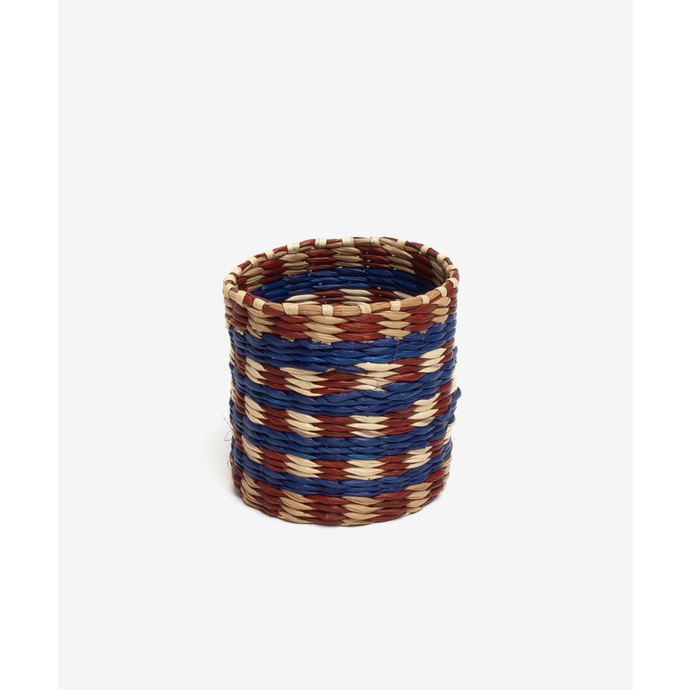 NAPKIN RING BLUE-HABAN-WHITE-TERRA