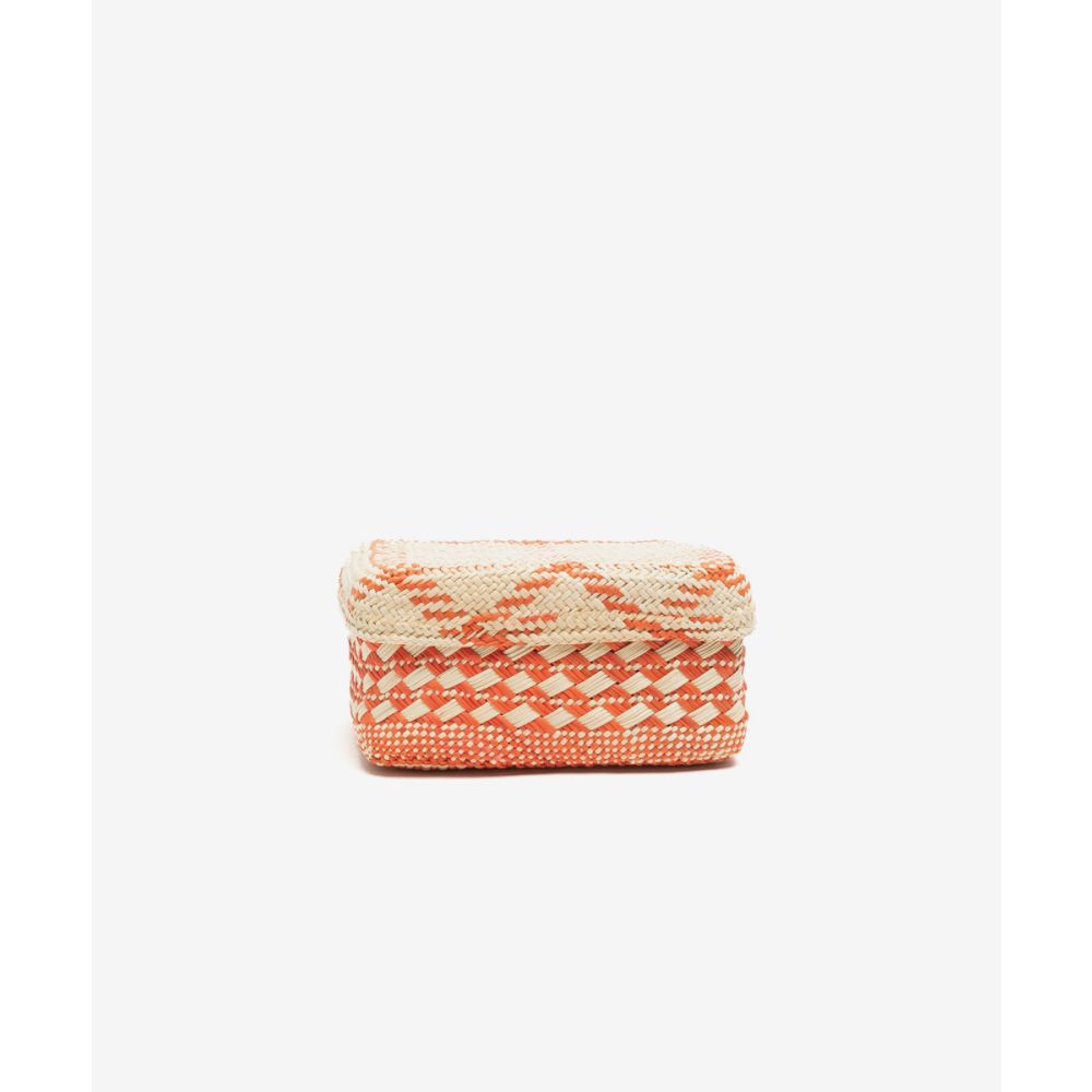 CAJA CUADRADA EN IRACA MOSAICO - NARANJA