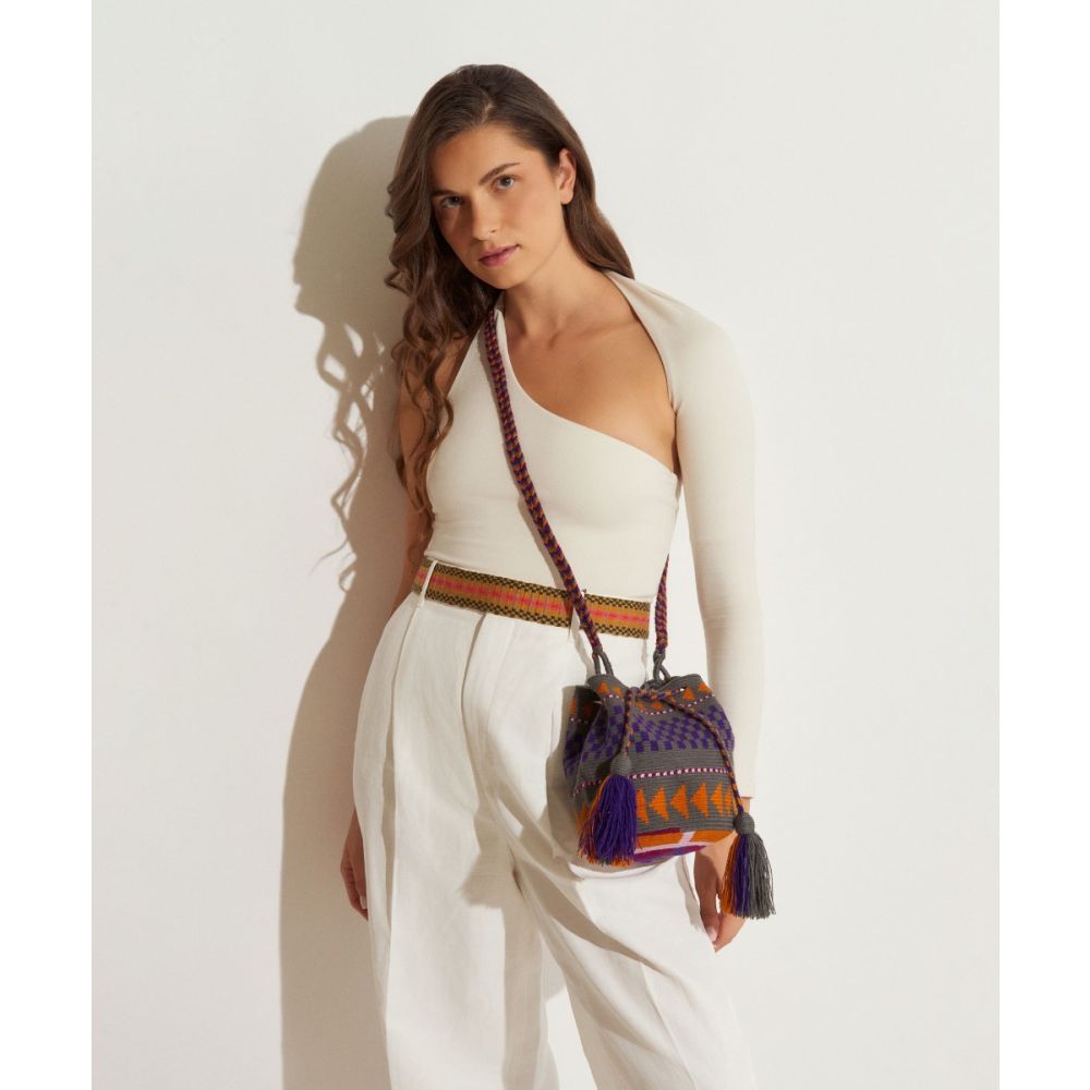 BOLSO CRUZADO M - ANCHOVY - GRIS OSCURO & MORADO