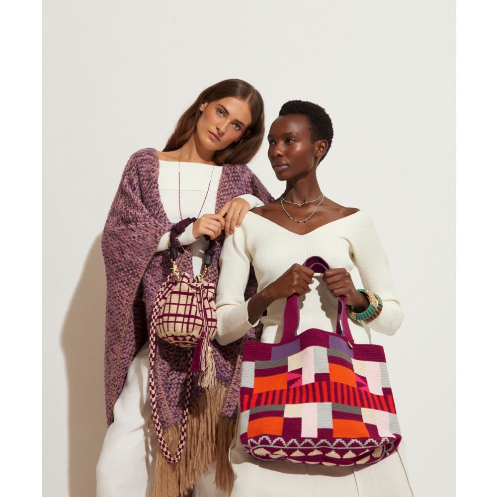 Bolso Shopping L - ANISE - TERRACOTA & BURDEOS