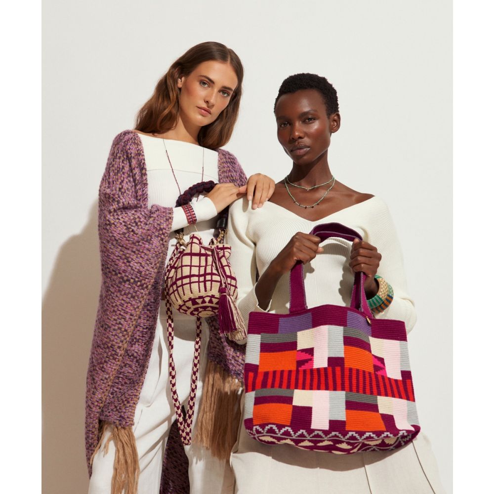 BOLSO CRUZADO M - ASPEN - GRANATE & BEIGE