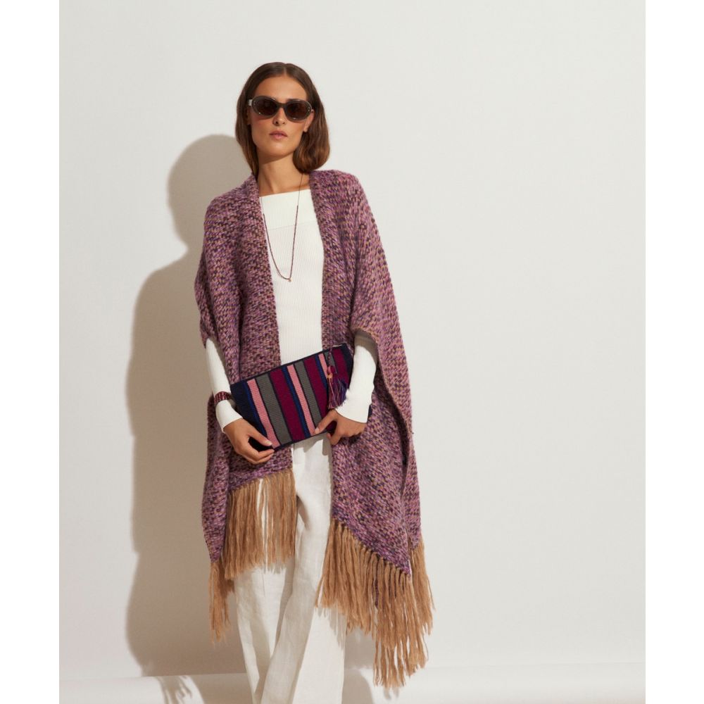 BOLSO DE MANO - HAZEL - GRANATE & GRIS