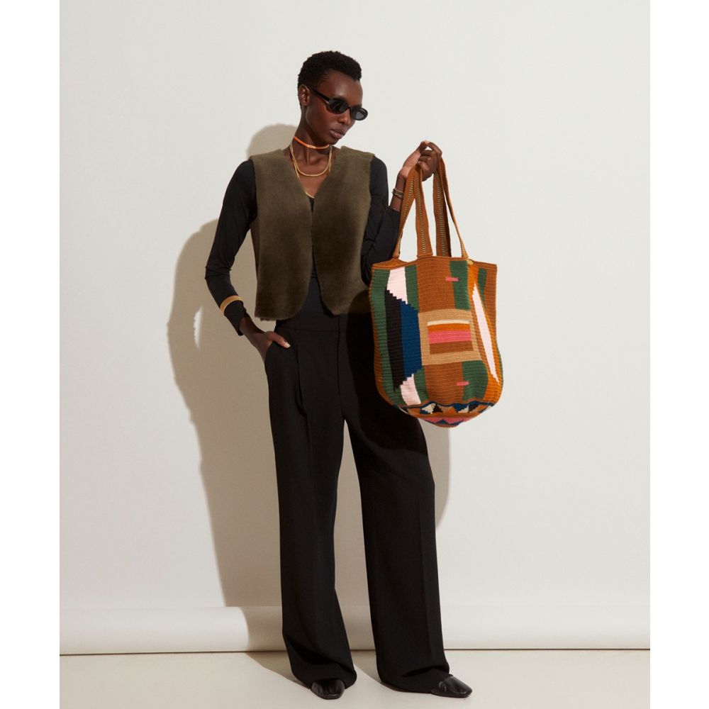 Bolso Tote - BEEBLOSSOM - MARRÓN & VERDE