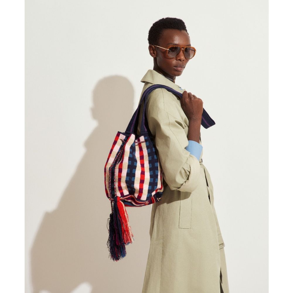 Bolso Cruzado L - BASIL - AZUL & ROJO