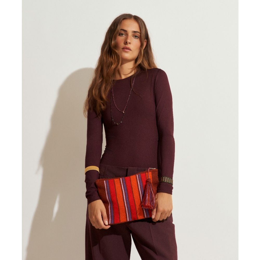 BOLSO DE MANO - HAZEL - ROJO Y TERRACOTA