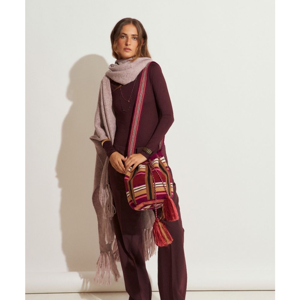 Bolso Cruzado L - ARUM - BURDEOS & CAMEL