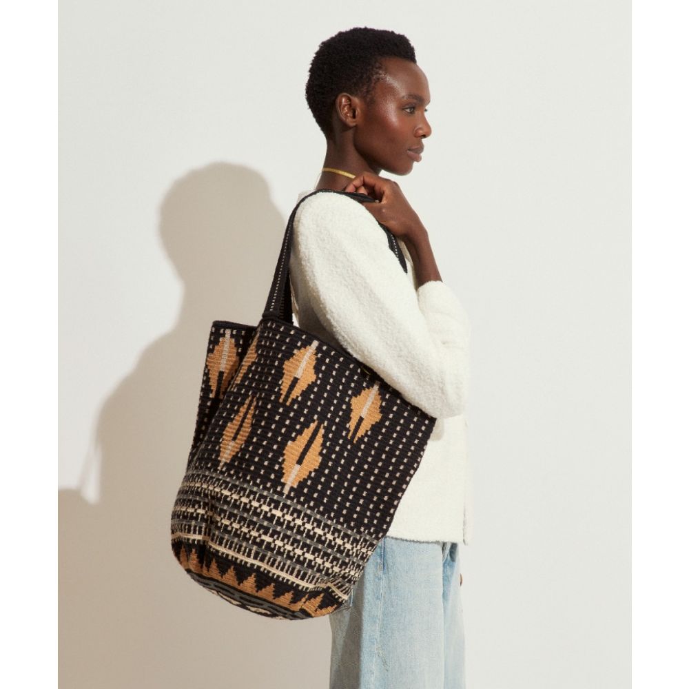 Bolso Tote - HIBISCUS - NEGRO & NUDE