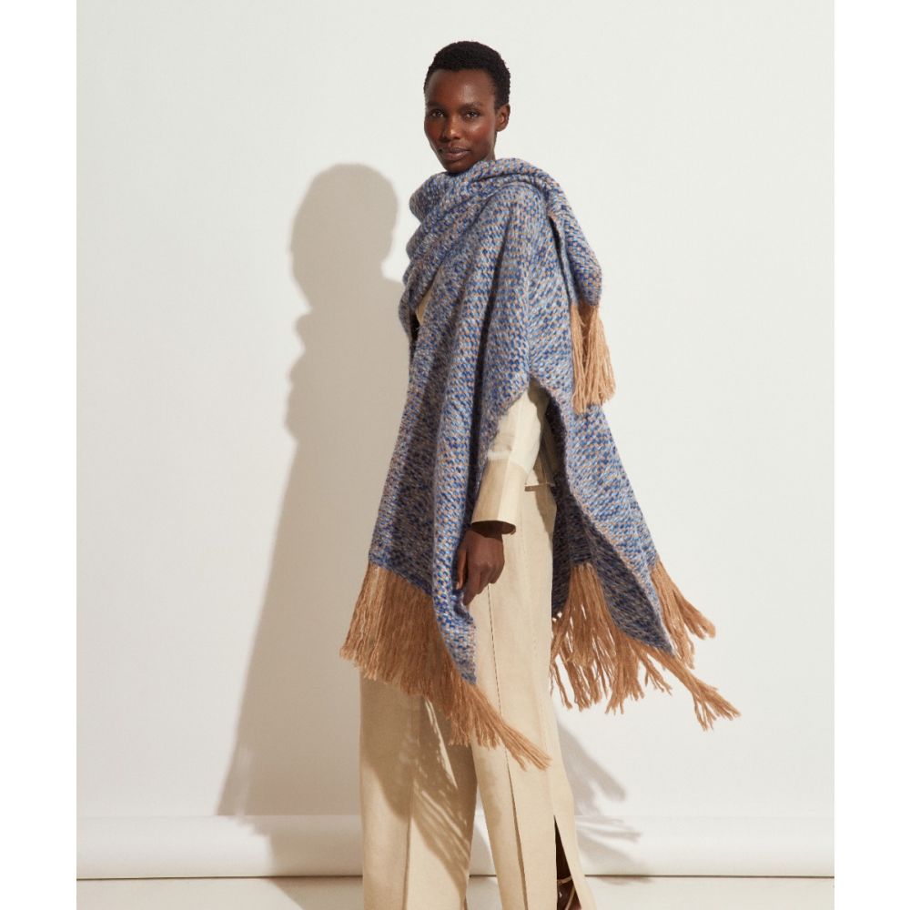 PONCHO JOSEPHINE - MIX AZUL CLARO