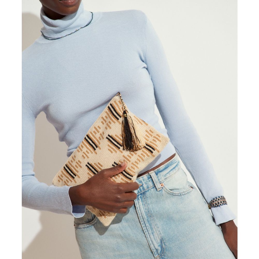 BOLSO DE MANO - MARIGOLD - CAMEL & NEGRO