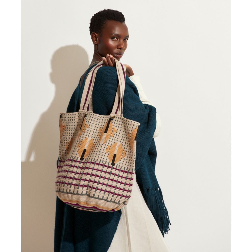 Bolso Tote - HIBISCUS - VERDE & NUDE