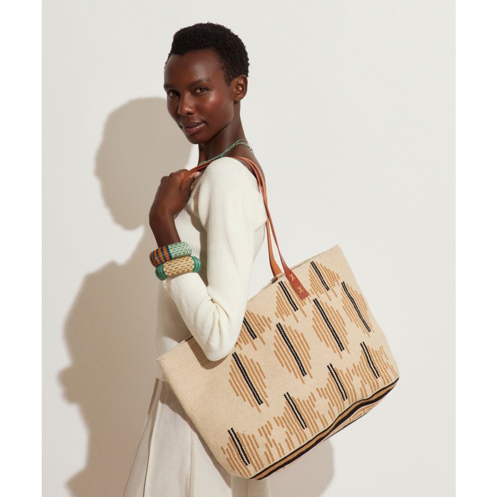 Bolso Shopping L con Asa de cuero - MARIGOLD - CAMEL & BEIGE
