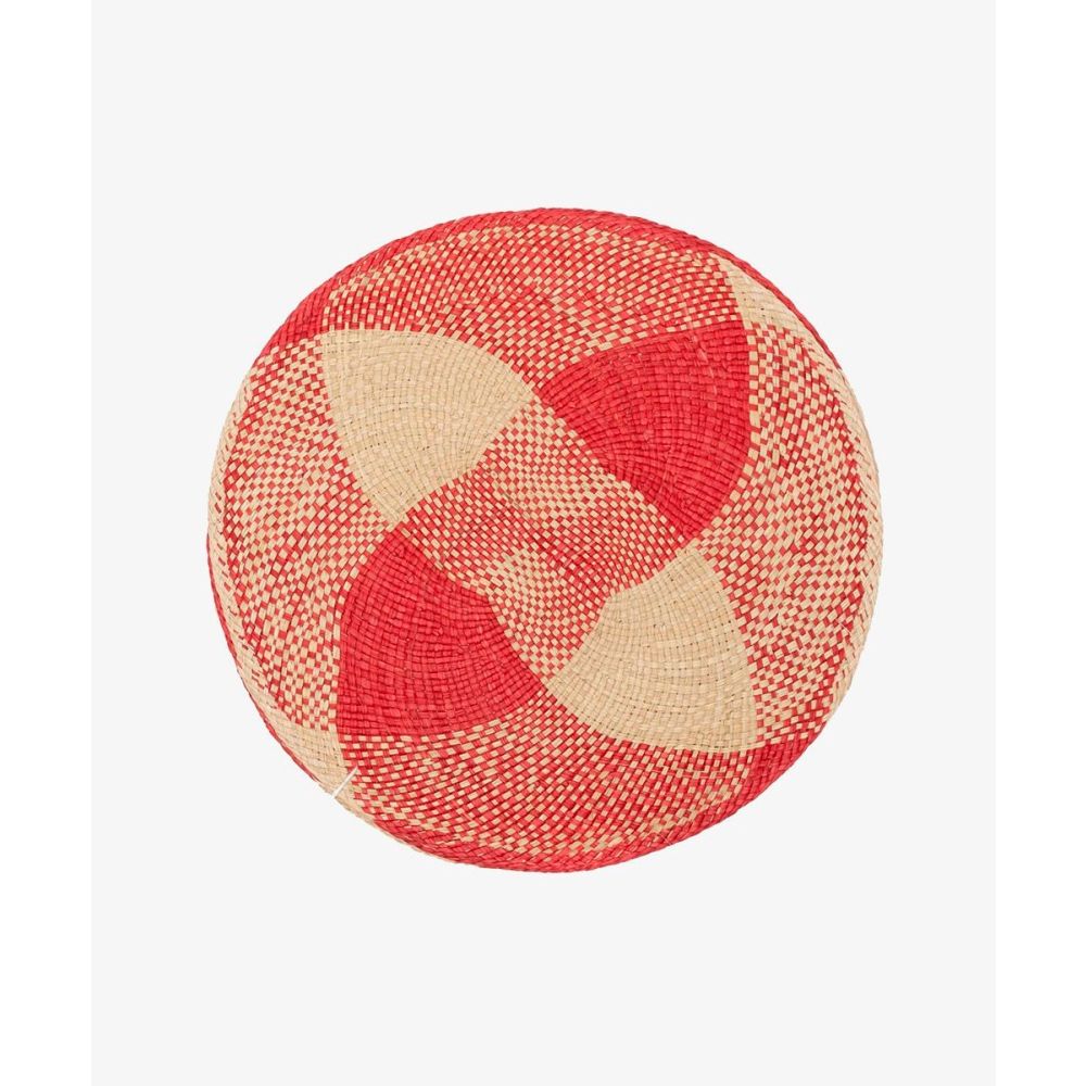 Individual redondo - UNIDAD - ROJO & BEIGE