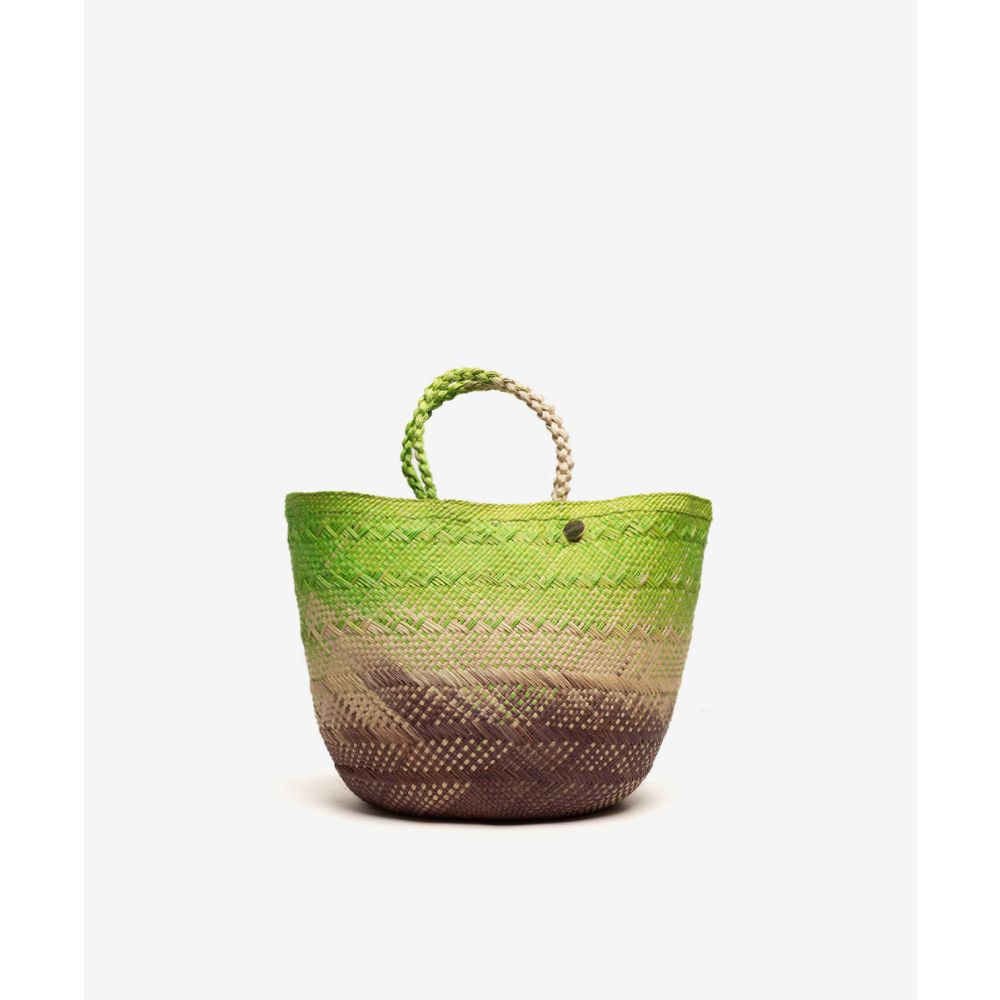 CANASTO BAG M - GREEN & BROWN