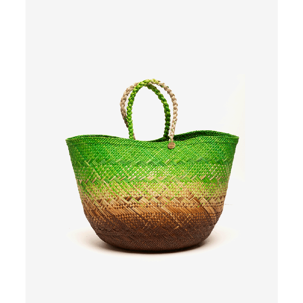 Canasto M- kaki - beige Y verde