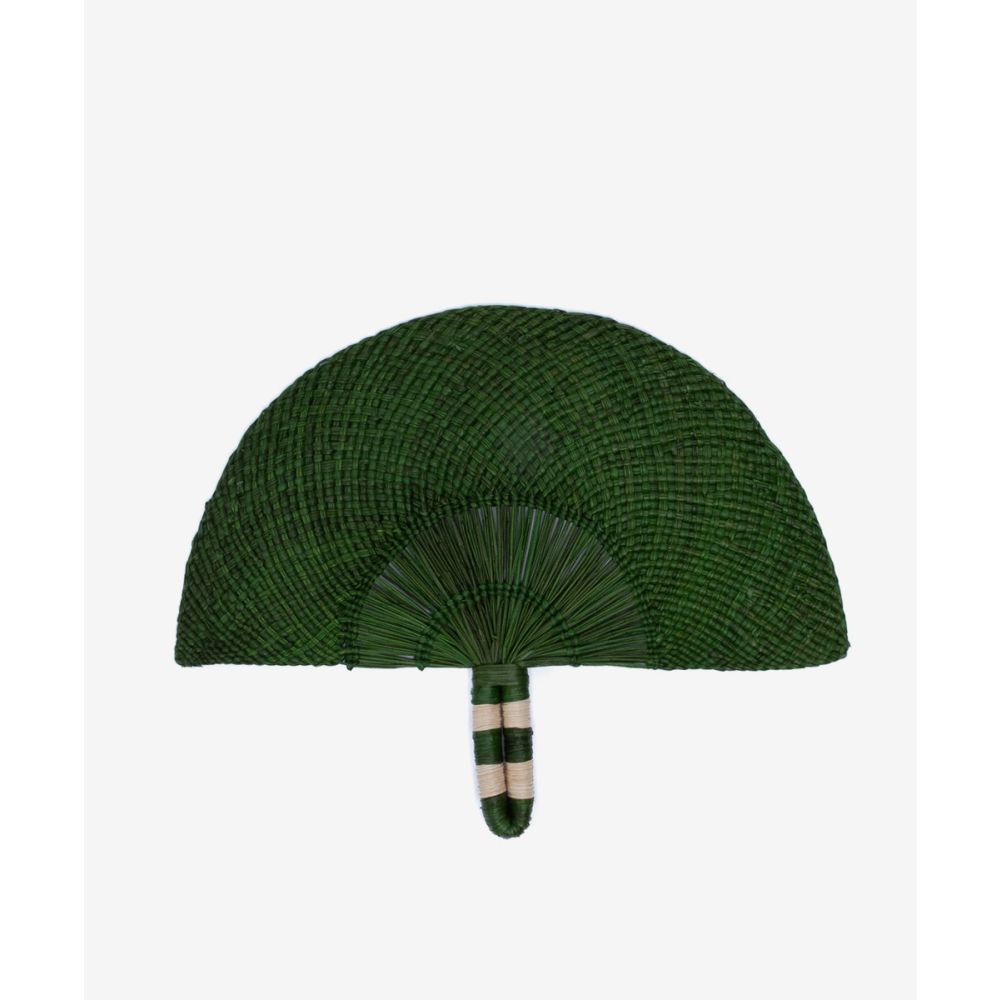 Handwoven Fan - Verde & BEIGE