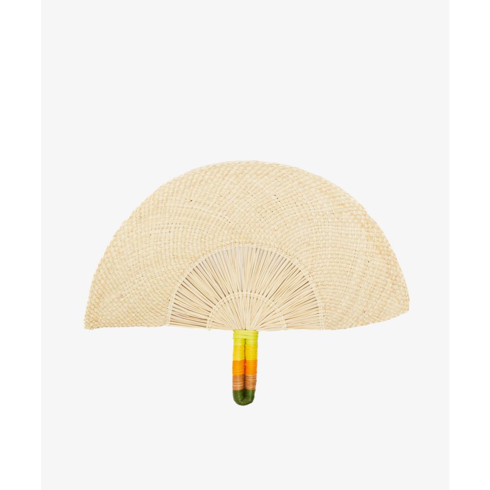 Abanico de mano - BEIGE & VERDE