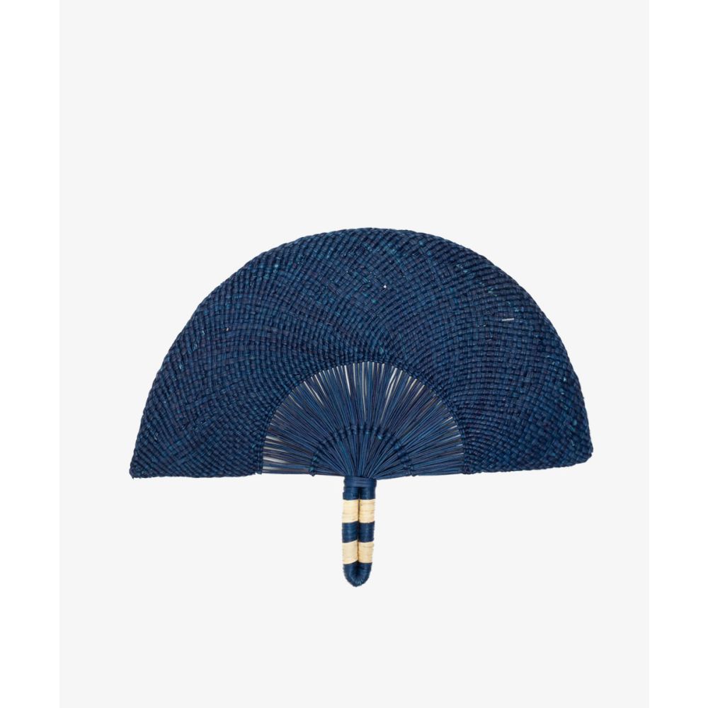 Abanico de mano - AZUL MARINO & BEIGE