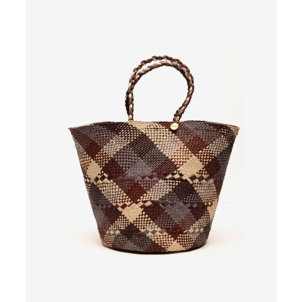 CANASTO M - CUADROS NEG/AZU/BEIGE/BURD