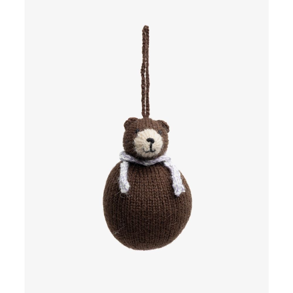 ORNAMENTO NAVIDEÑO - OSO PARDO CON BUFANDA
