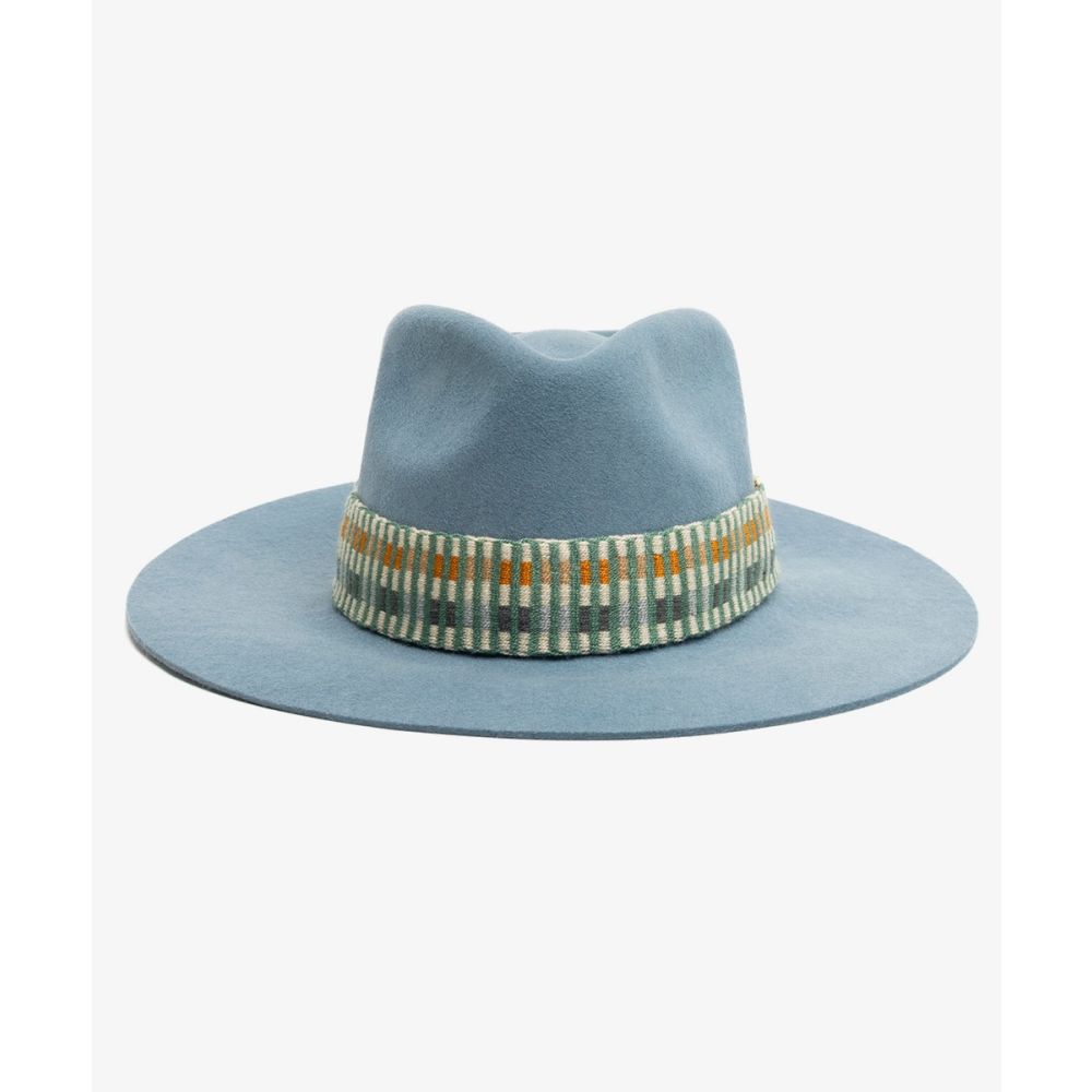SOMBRERO DE FIELTRO CON CINTA - AZUL DENIM