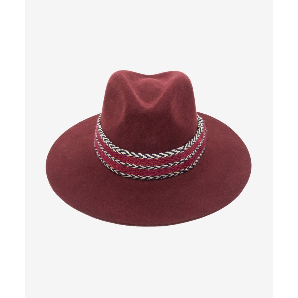 WOOL HAT WITH RIBBON - BURGUNDY