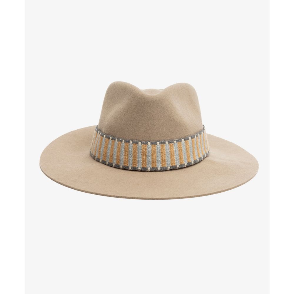 WOOL HAT WITH RIBBON - TAUPE