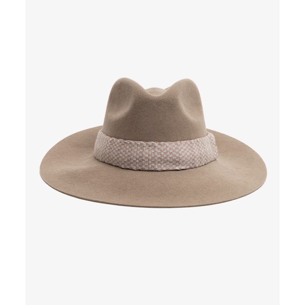 WOOL HAT WITH RIBBON - MINK